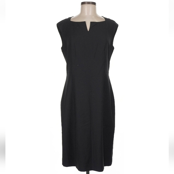 Talbots Black Midi Dress Wool Crepe Black Size 8 - Picture 3 of 8